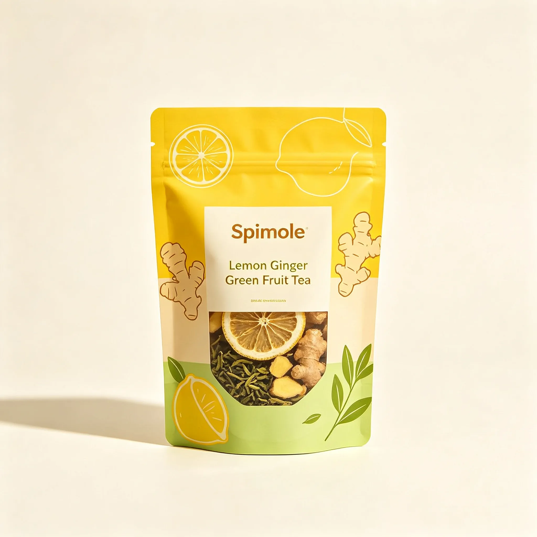 Spimole Lemon Ginger Green Fruit Tea